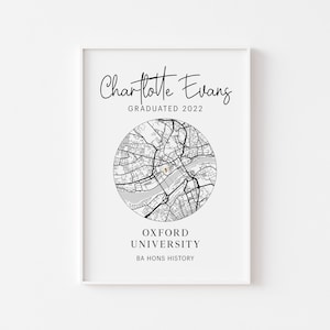 Personalised Graduation digital print Graduation gift Personalised graduation print University map print image 8