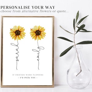 Personalised Friendship Print | Best Friend Gifts | BFF Gift | Friends gift for her | Birthday Gift Her | Friend Christmas Gift Secret santa