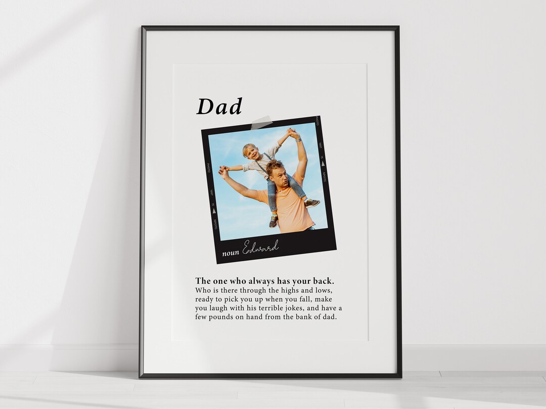 Polaroid Photo Dad Print Personalised Daddy Print UNFRAMED Dad Gift Dad