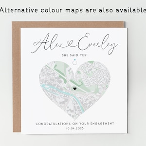 Personalised engagement card / Custom map card / She said yes card / Engagement card personalised / Special location map image 8