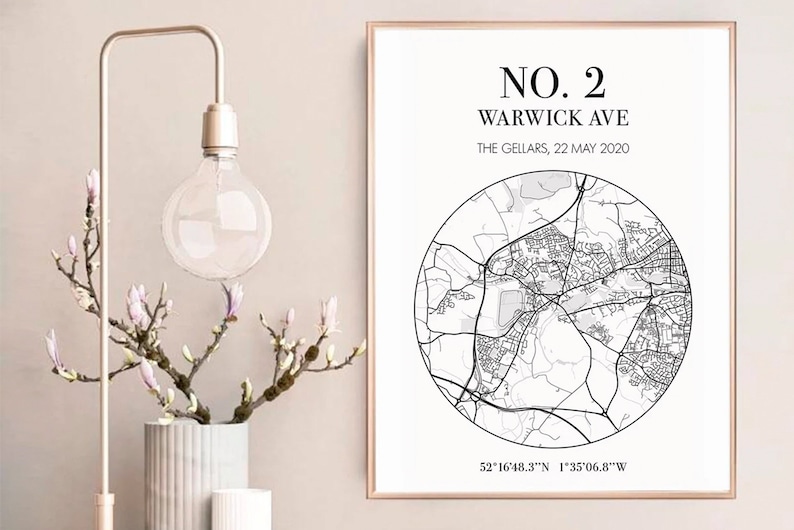 New home gift / Personalised home print / New home print / New home map print / House warming gift / First home gift image 1