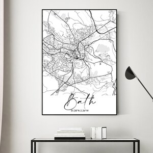 Bath Map / Bath Print / Bath Art / Bath Gift - Etsy