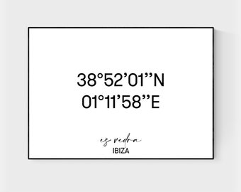 Choose your GPS coordinates • Address sign • GPS coordinates gift • Coordinates print • Custom coordinates