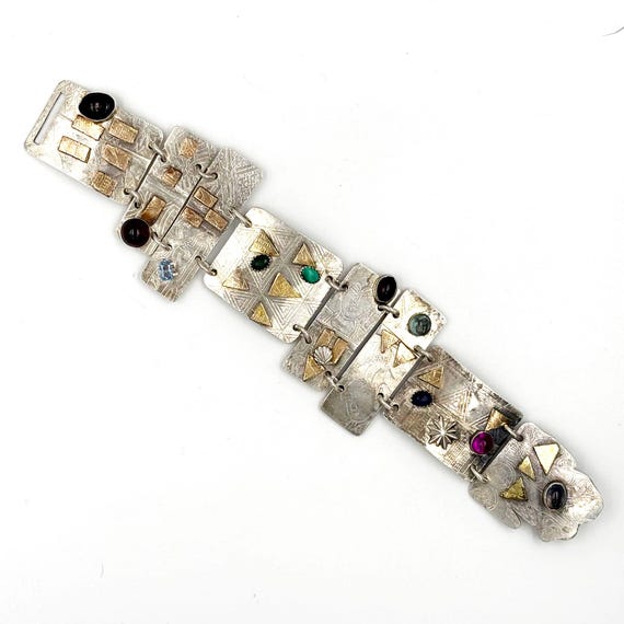 Sterling Silver Chunky Geometric Bracelet