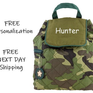 Quilted Backpack CAMO - Stephen Joseph (Free Personalization)