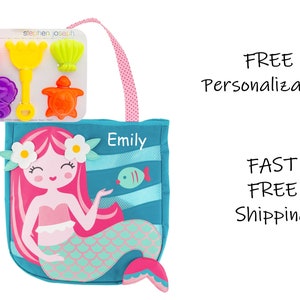 Beach Tote MERMAID WITH TOYS - Stephen Joseph (Free Personalization)