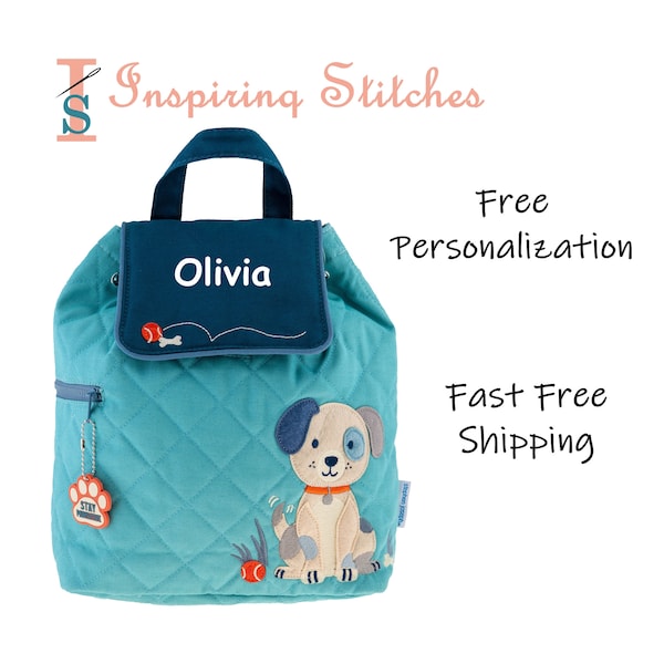 Quilted Backpack PUPPY - Stephen Joseph (Free Personalization)