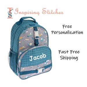 Backpack CONSTRUCTION - Stephen Joseph All Over Print  (Free Personalization)