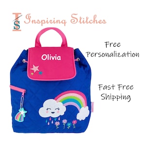 Quilted Backpack RAINBOW - Stephen Joseph (Free Personalization)