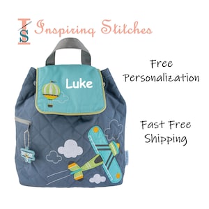 Quilted Backpack AIRPLANE/BALLOON - Stephen Joseph (Free Personalization)