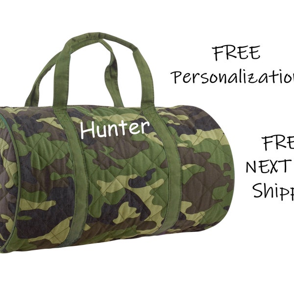 Quilted Duffle CAMO - Stephen Joseph (Free Personalization)