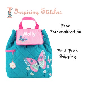 Quilted Backpack BUTTERFLY - Stephen Joseph (Free Personalization)