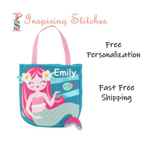 Beach Tote MERMAID WITH TOYS - Stephen Joseph (Free Personalization)