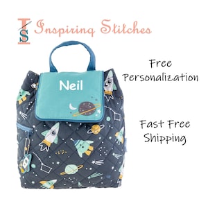 Quilted Backpack ROCKET - Stephen Joseph (Free Personalization)