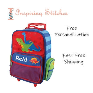 Rolling Luggage DINO Red - Stephen Joseph (Free Personalization)