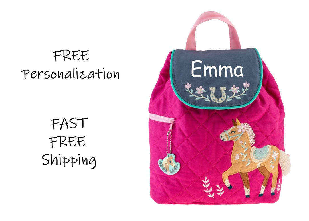 Quilted Backpack HORSE Stephen Joseph free Personalization Etsy