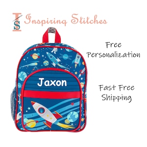 Space Embroidered Backpack, Personalized Back to School
