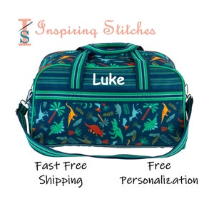 Duffle Bag DINO All Over Print - Stephen Joseph (Free Personalization)