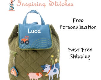 Quilted Backpack FARM - Stephen Joseph (Free Personalization)