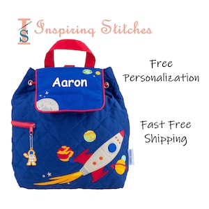 Quilted Backpack SPACE - Stephen Joseph (Free Personalization)