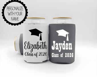 Personalized Graduation Can Cooler, Congrats Grad Party Favor, Class of 2026