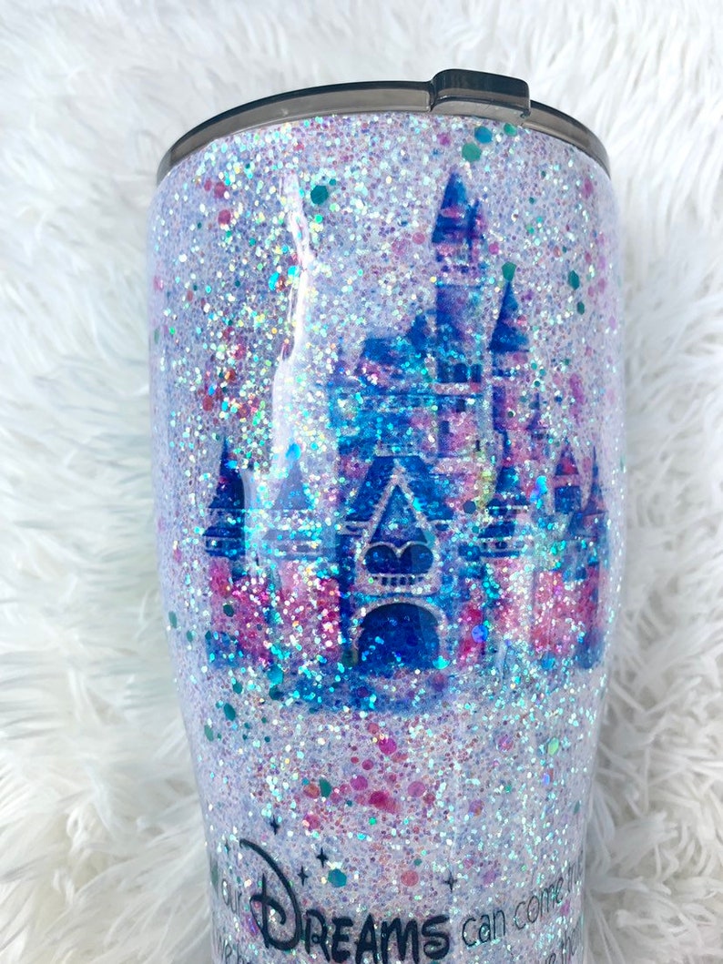 Disney Themed Glitter Tumbler // Glitter Tumbler // 30oz // Etsy
