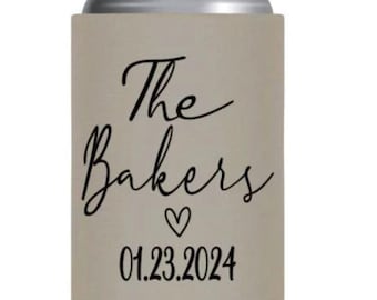 Personalized Wedding Can Cooler, Custom Beverage Insulators, Wedding Favors