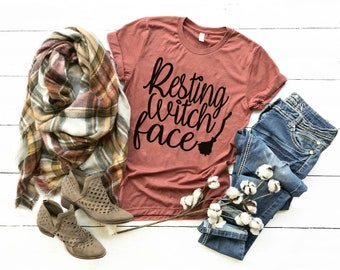 Resting witch face // halloween shirt // graphic tee//  Bella + canvas