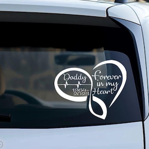 Forever in my heart // memorial decal // car decal // memorial heart