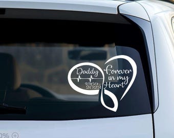 Forever in my heart // memorial decal // car decal // memorial heart