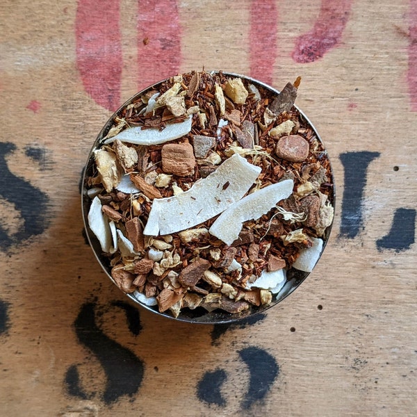 Coconut Rooibos Loose Leaf Herbal Tea - Caffeine Free - Redbush - Handmade - Unusual - Tea Gift