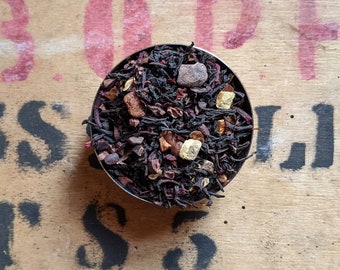 Tè nero sfuso al cioccolato e arancia - Tè al cacao - Tè alla frutta - Tè di Ceylon - Insolito - Fatto a mano - Regalo di tè