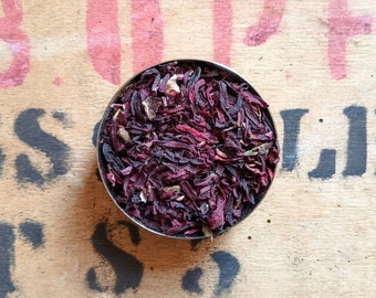 Hibiscus Flowers Loose Leaf Herbal Tea - Caffeine Free - Flower Tea - Handmade - Unusual - Tea Gift