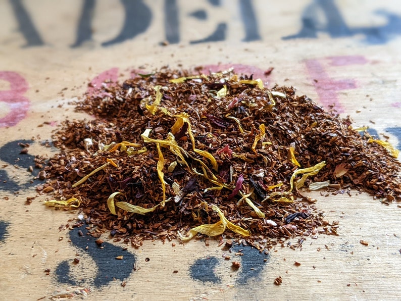 Rhubarb & Custard Rooibos Loose Leaf Herbal Tea - Caffeine Free - Sweet Tea - Red Bush - Handmade - Unusual - Tea Gift image 2