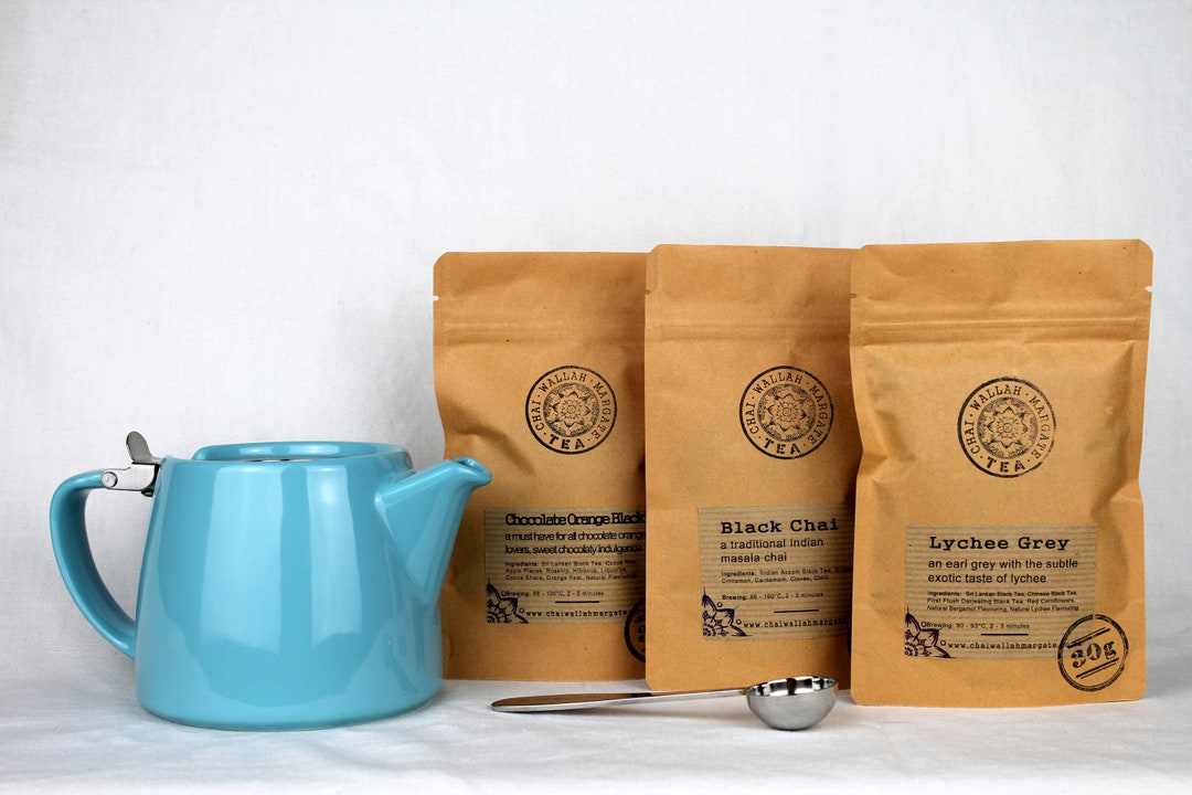 Black Tea Gift Set With Teapot Loose Leaf Tea Ceramic Etsy UK