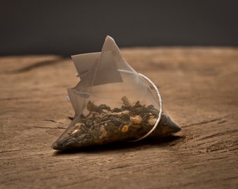 Bolsitas de té piramidales de chai verde - Té verde - Chai indio - Inusual - Regalo de té