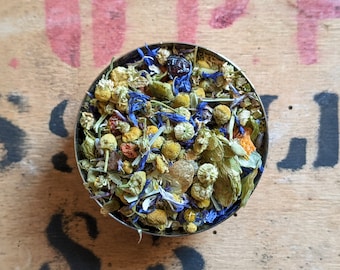 Tisana alla camomilla di campagna in foglie sfuse - Senza caffeina - Tè floreale - Fatto a mano - Rilassante - Regalo di tè