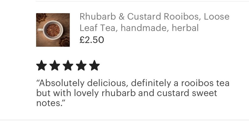 Rhubarb & Custard Rooibos Loose Leaf Herbal Tea - Caffeine Free - Sweet Tea - Red Bush - Handmade - Unusual - Tea Gift image 5