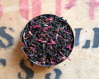 Té negro Earl Grey de lichi en hojas sueltas - Earl Grey - Hecho a mano - Inusual - Regalo de té