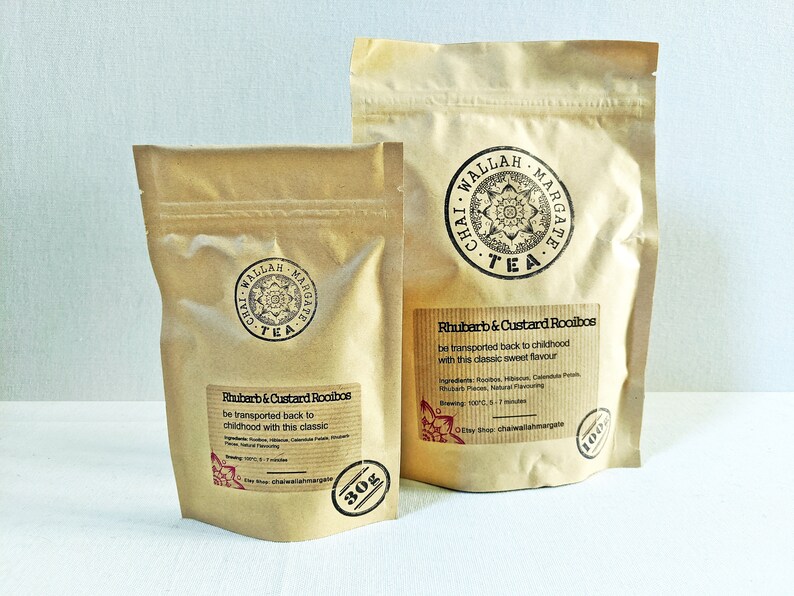 Rhubarb & Custard Rooibos Loose Leaf Herbal Tea - Caffeine Free - Sweet Tea - Red Bush - Handmade - Unusual - Tea Gift image 3