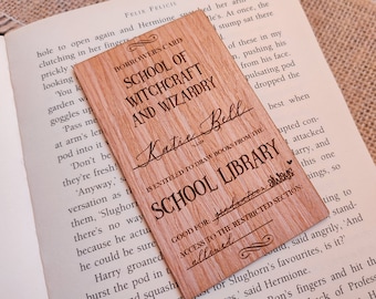 Personalized HP Bookmark, School of Magic Library Card, Potter Fan Bokmarks, Wizard Gift, Bookmark For Kids, Magical Bookmark