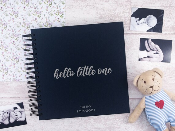 Minimalist Baby Photo Album Hello Little One Navy Baby - Etsy