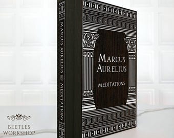 Meditations Marcus Aurelius, Wooden Book, Luxury Hardcover Edition