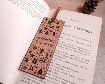 Custom Wooden Bookmark, Christmas Bookmark, Christmas Gift For Book Lovers, Book Club Gifts, Bookmark Reading Quote, Gift For Librarian