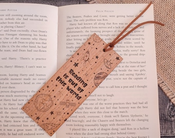 Space Bookmark, Custom Wooden Bookmark, Personalized Bookmark For Boys, Christmas Gift For Students, Wood Bookmark For Kids, Bookworm Gift