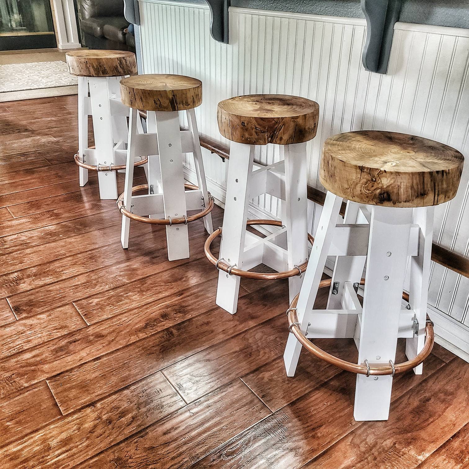 Farmhouse Bar Stools Black Big Wooden Bar Stools Hand Crafted Etsy