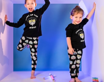 Hanukkah Unisex Pajamas// Chanukah PJs// Menorah Pajamas// Jewish Kids Pjs// Hanukkah gift boys girls// Hanukkah traditions// Jewish toddler