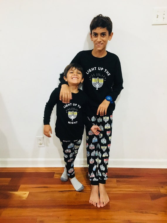 Hanukkah Unisex Pajamas Chanukah Pjs Menorah Pajamas Jewish