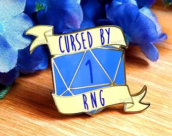 Dungeons and Dragons Hard Enamel Pin DnD D20 Sassy Dice - Cursed by RNG
