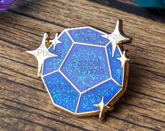 D12 Glitter Enamel Pin, DnD TTRPG